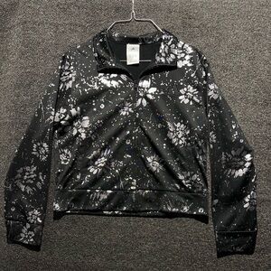 Adidas Black Floral Bomber Jacket Girls Size Large
